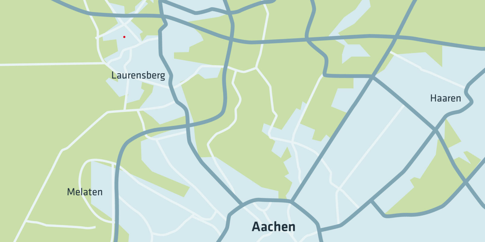 Karte von Aachen mit dem dreieins Standort