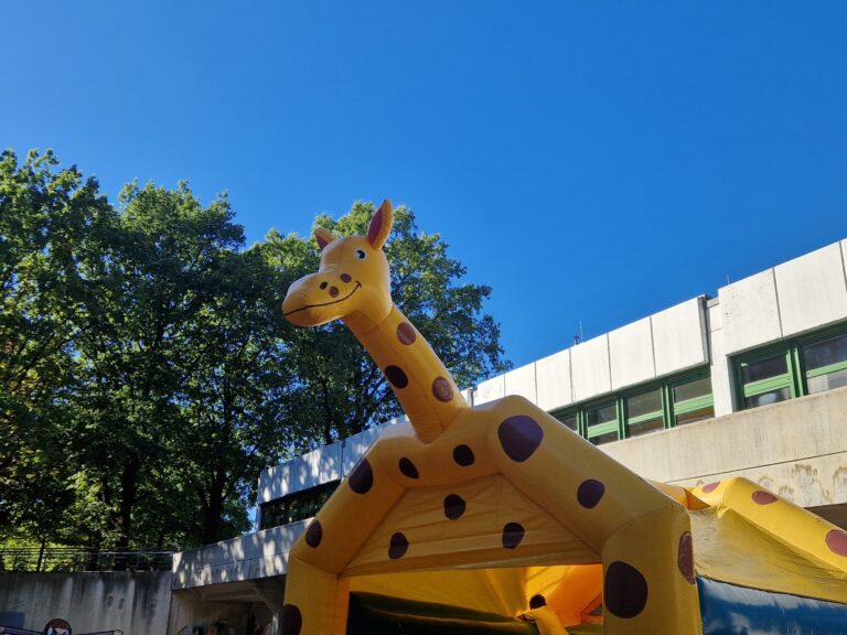 dreieins Grundschule Aachen Sommerfest Hüpfburg