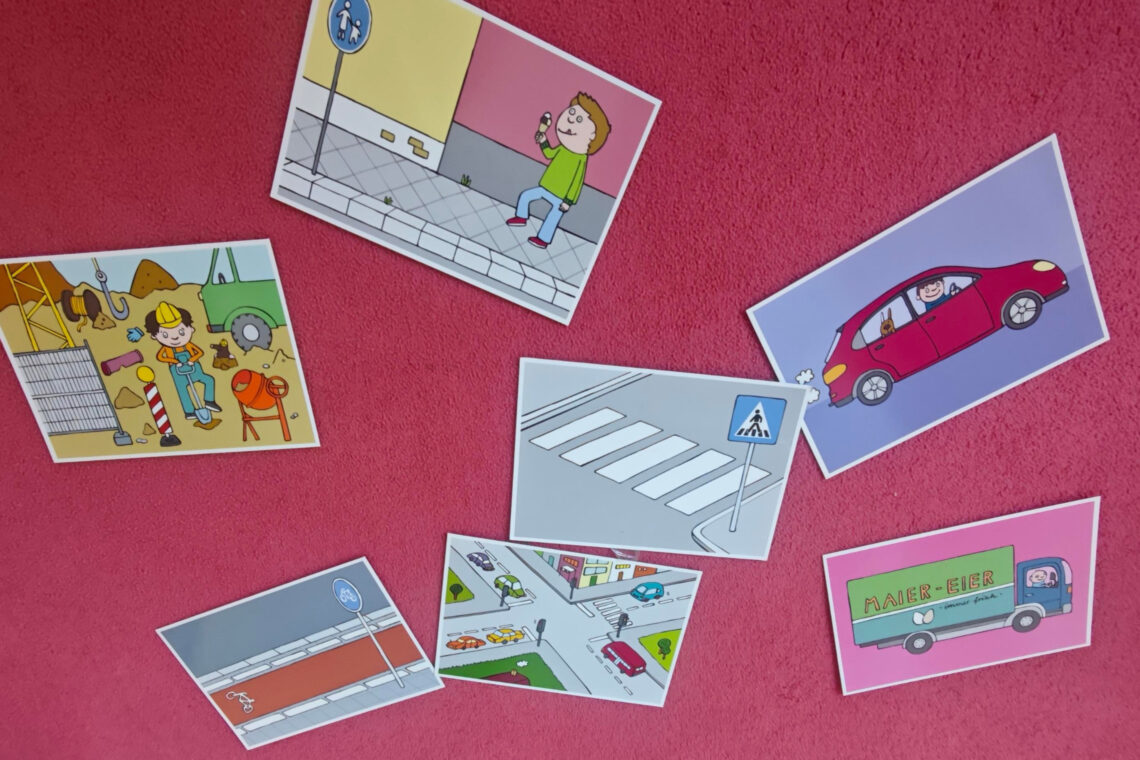 dreieins bilinguale Kindertagesstätte Berlin-Kaulsdorf – Verkehrserziehung mit Bildkarten