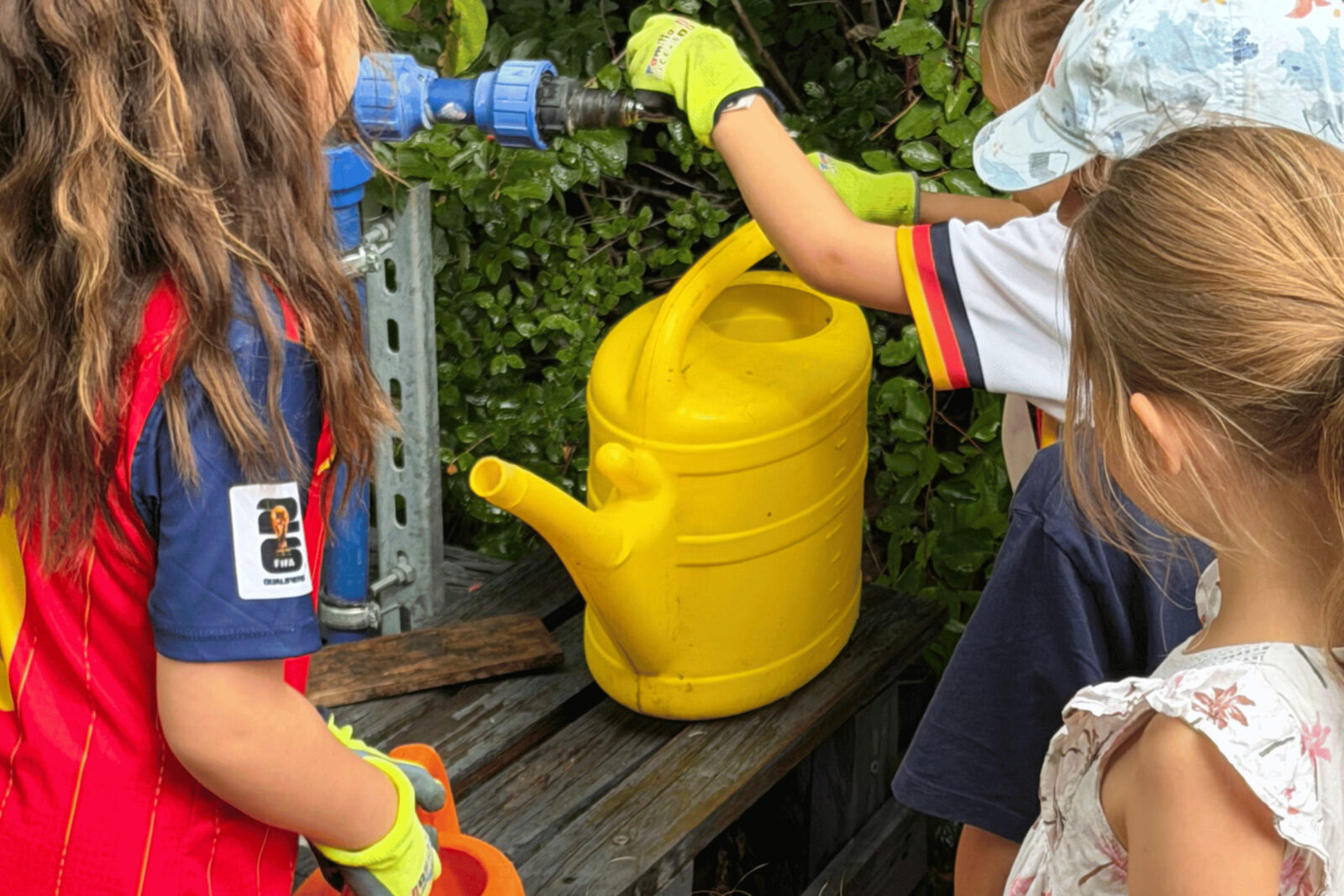 dreieins Grundschule Berlin-Kaulsdorf - Sommerferien-Einsatz im Schulgarten