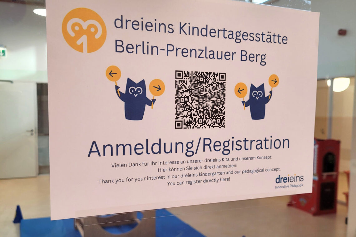 dreieins Kindertagesstätte Berlin-Prenzlauer Berg - Anmeldungsmöglichkeit zum Tag der offenen Tür