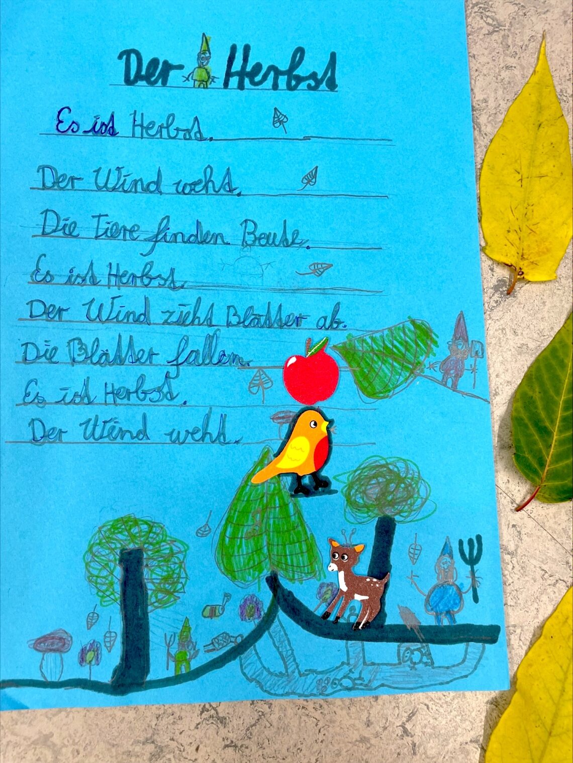 dreieins Grundschule Berlin-Pankow - Selbstgeschriebenes Herbstrondell dreieins Grundschule Berlin-Pankow - Selbstgeschriebenes Herbstrondell